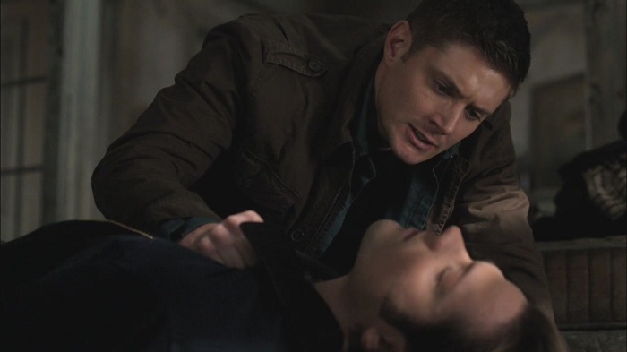 Dean trying to revive Sam after he sees Hell...